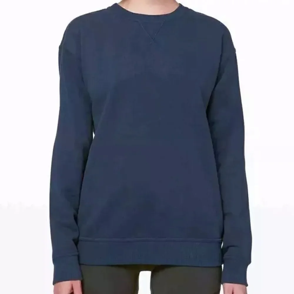 NWT Lululemon All Yours Crew Neck Sweatshirt Navy Blue Relaxed Hip Length Casual